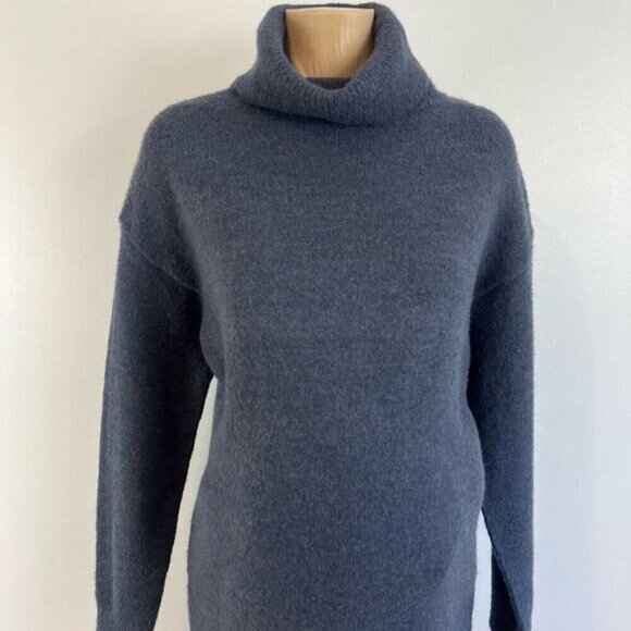 Rose Maternite S Blue Maternity Wool Blend Sweater Dress Pregnancy Turtleneck - Picture 5 of 11